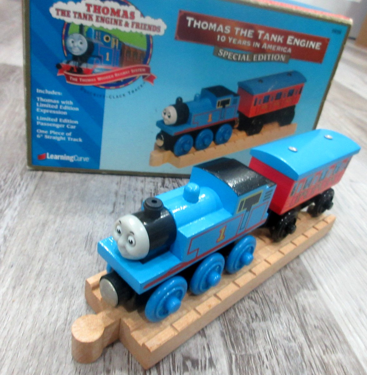 RARE Thomas Friends Wooden Railway Train 10 Years in America Special Edition NEW