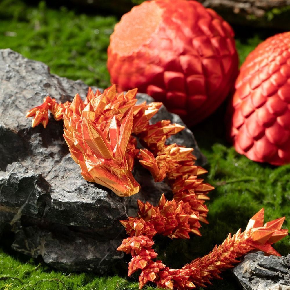 3D Printed Dragon in Egg Full Articulated Dragon Home Office Decor Fidget Toys