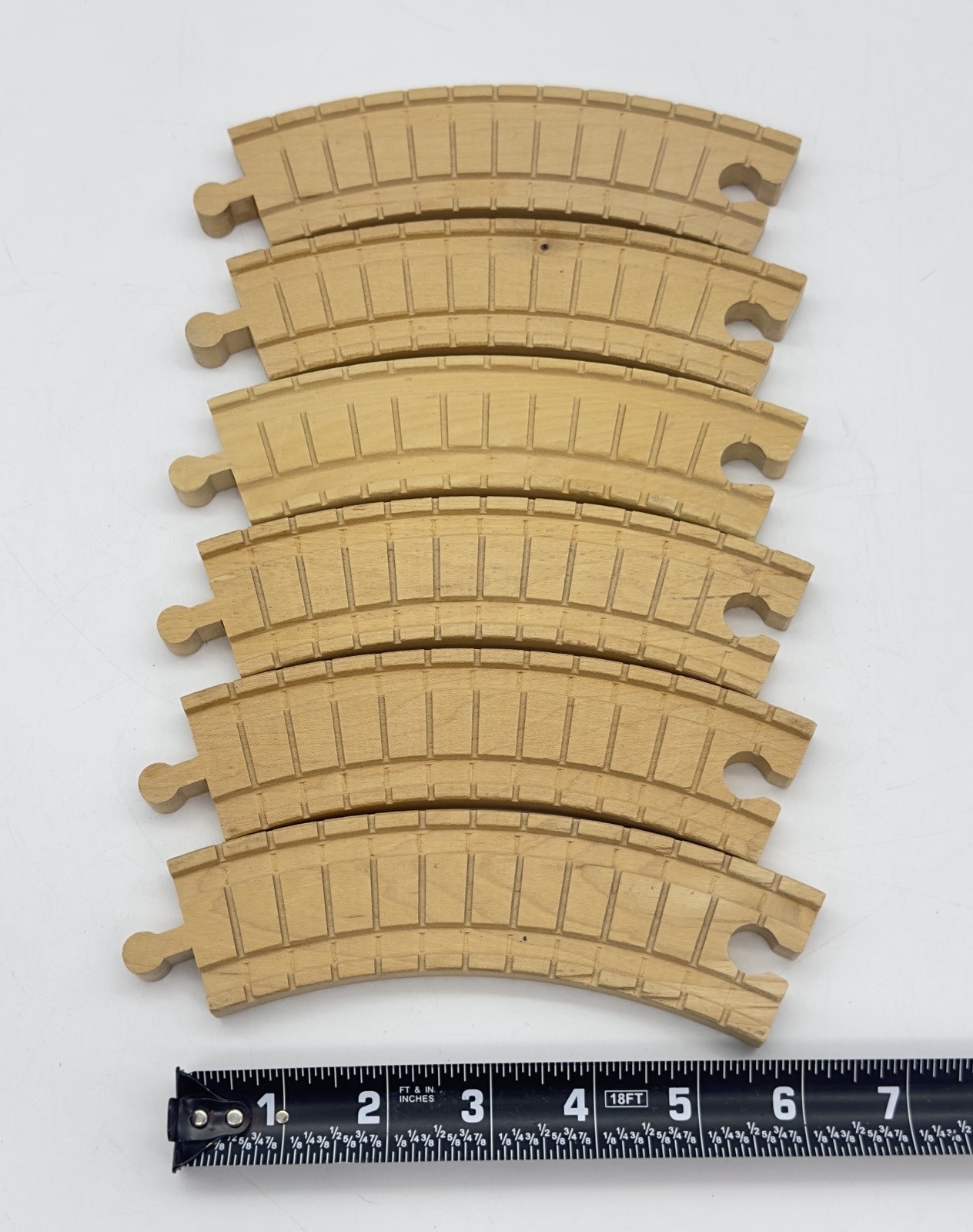 Thomas & Friends Wooden Railway Clickety Clack 6 1/2” Curved Train Tracks X6