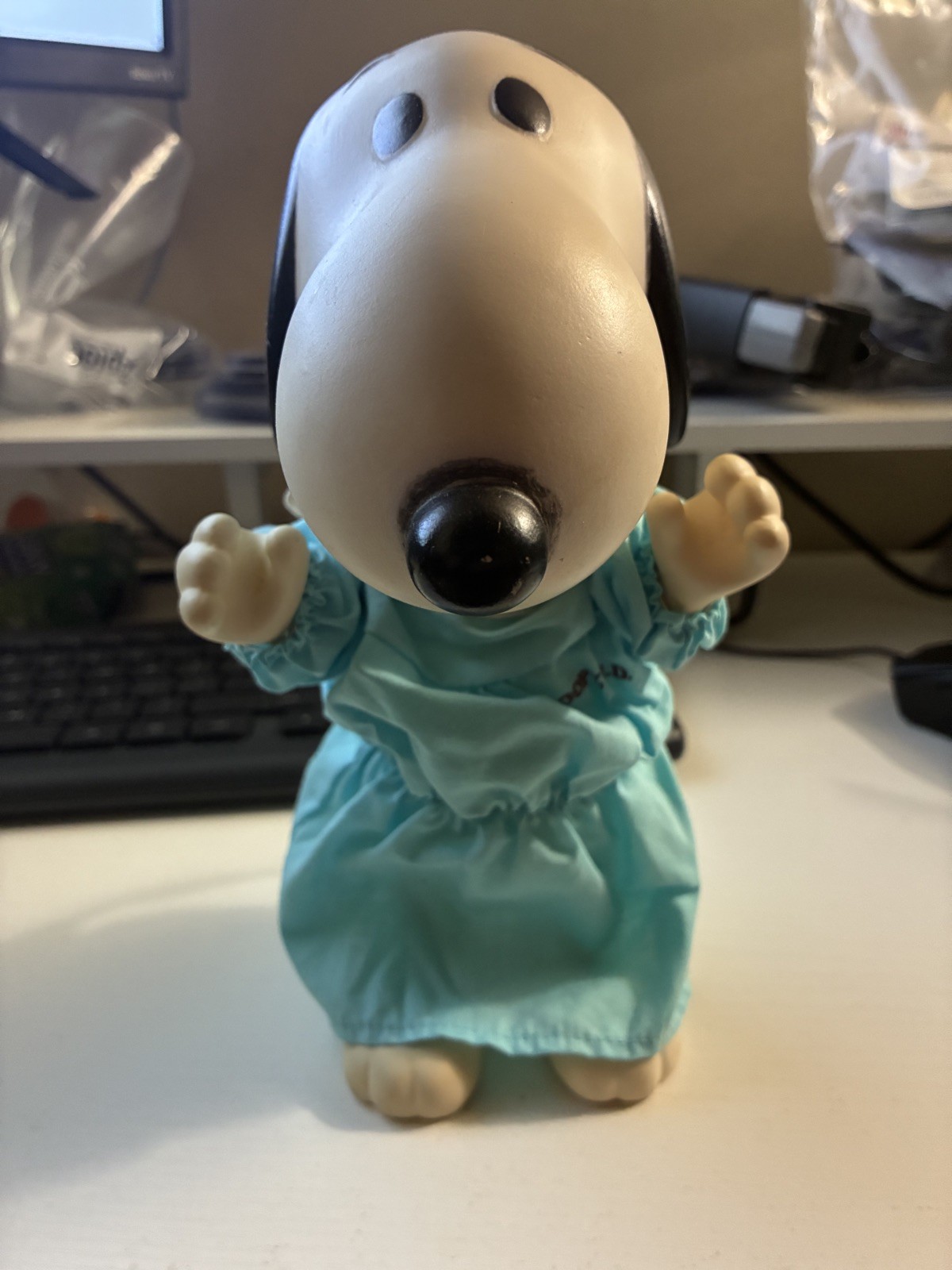 Vintage Snoopy Vinyl Doll w/ Snoopy M.D. Outfit 1966 UFS Ideal Determined 1970s