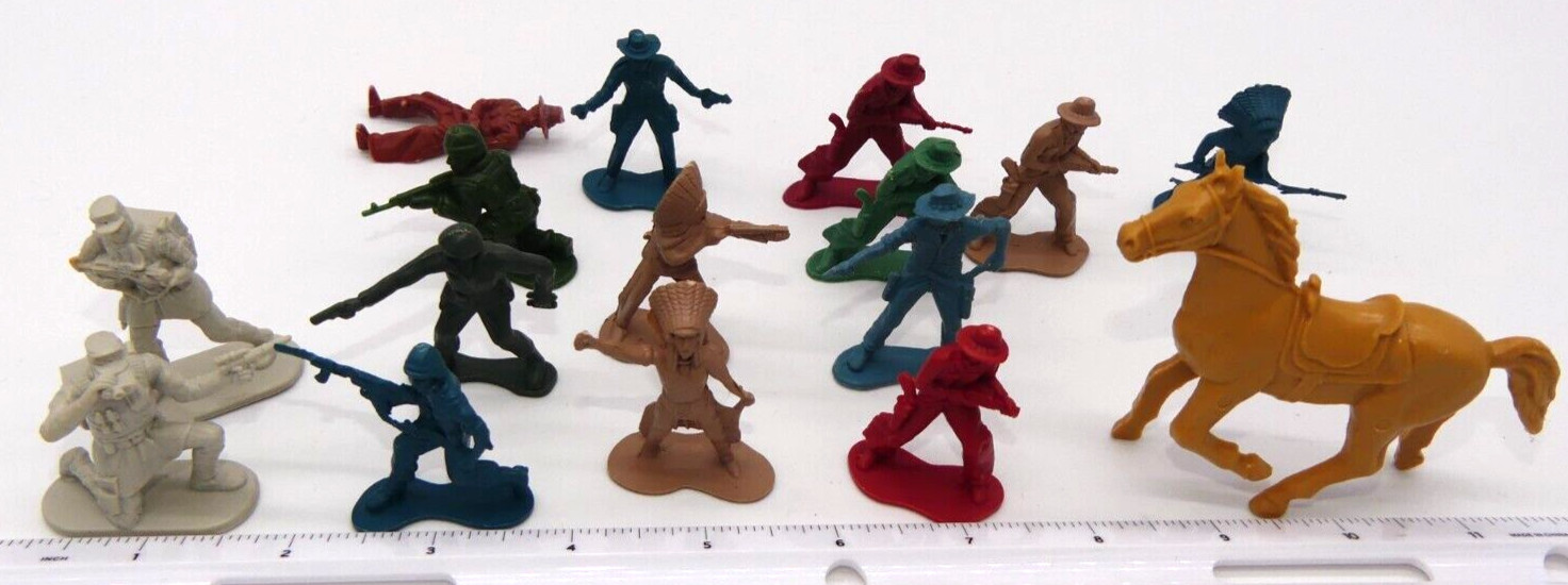 Lot of Cowboys and Indian Horse Figure Toy Miniature Army Men Figurine