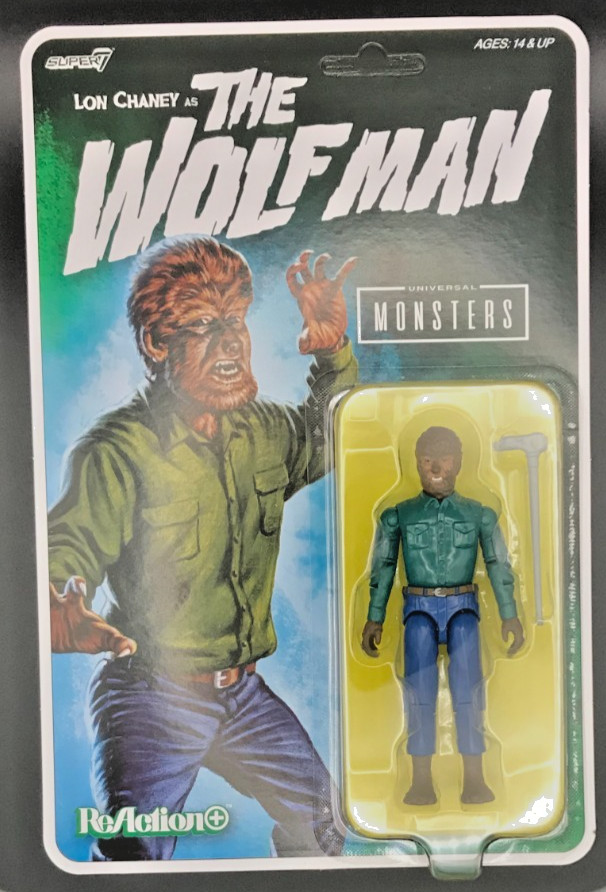 New Super7 Universal Monsters The Wolfman 3 3/4&Prime; Reaction Figure Unpunched