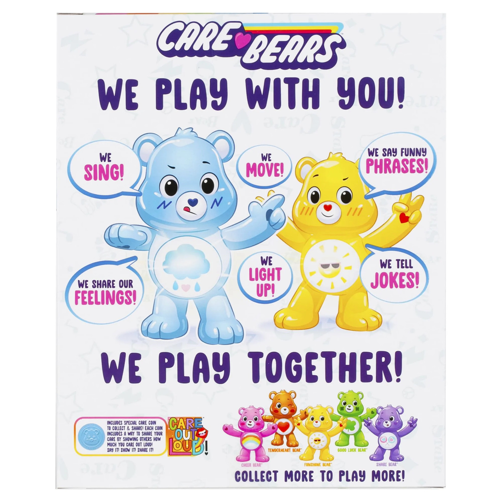 NEW 2020 Care Bears – 5&Prime; Interactive Figure – Grumpy Bear – Your Touch Unlocks