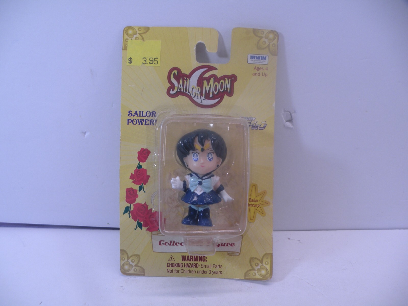SAILOR MOON Collectible Figure SAILOR MERCURY 2&Prime; Irwin Damaged YELLOW CARD