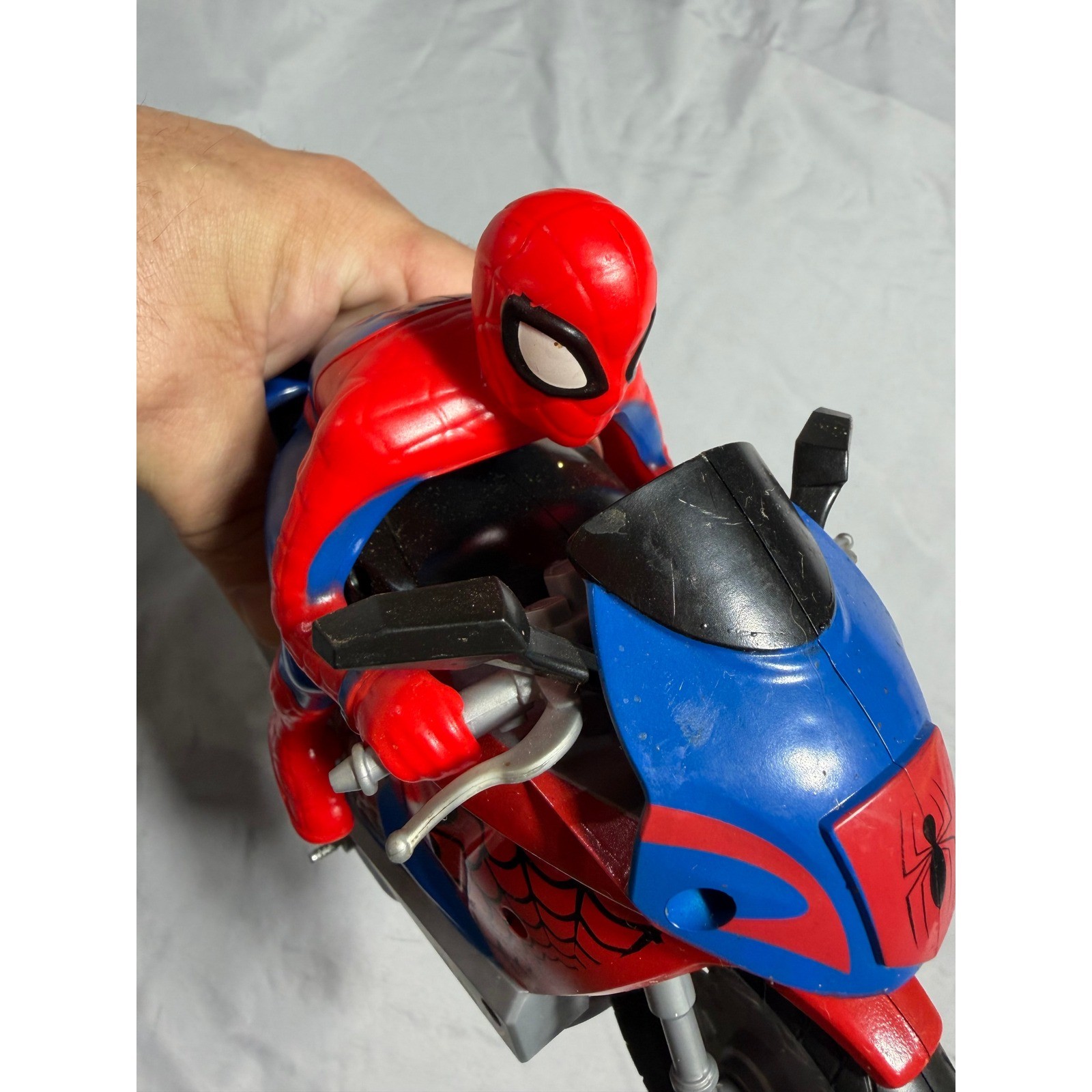 Marvel Spider-Man Motorcycle Action Figure Toy Red Blue Web Cycle S524