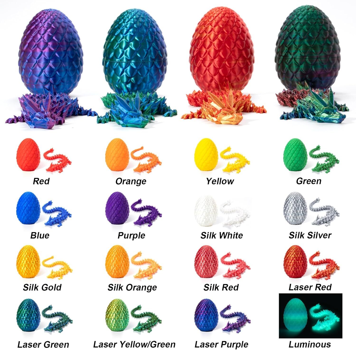 3D Printed Dragon in Egg Full Articulated Dragon Home Office Decor Fidget Toys