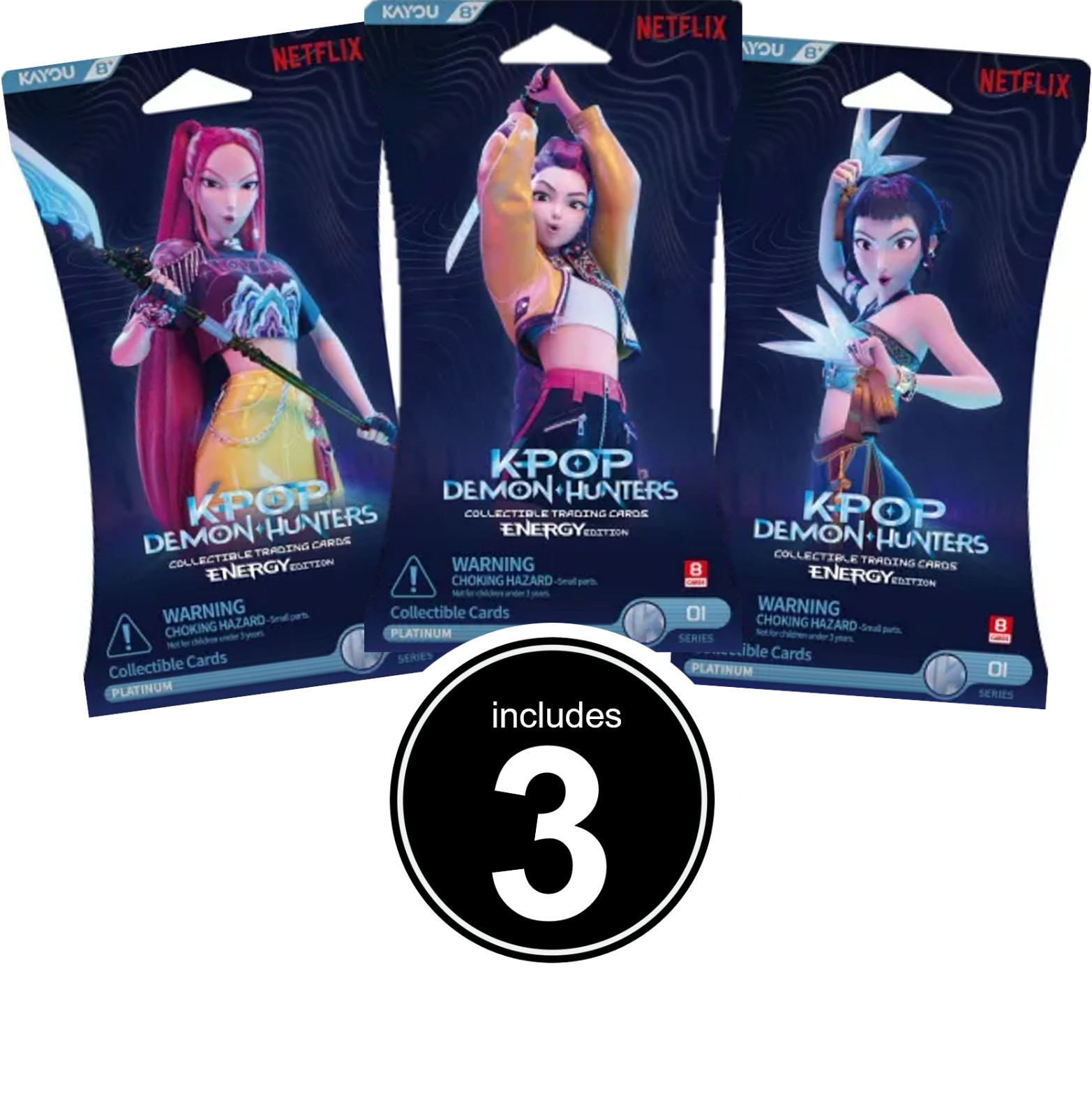 K-Pop Demon Hunters Trading Cards includes 3 Booster Packs