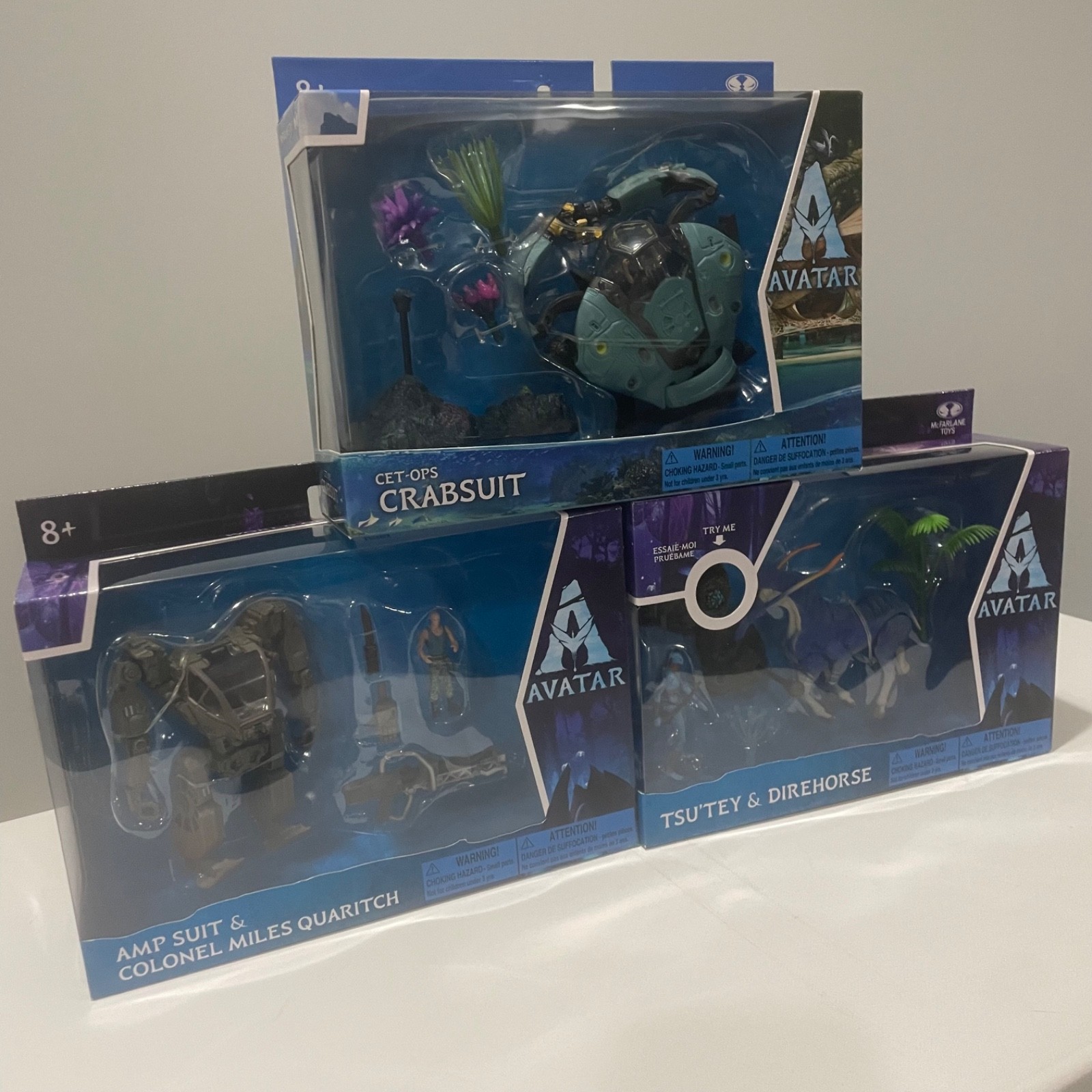 McFarlane Avatar Lot AMP Suit Quaritch Crabsuit Tsu’tey Direhorse NEW