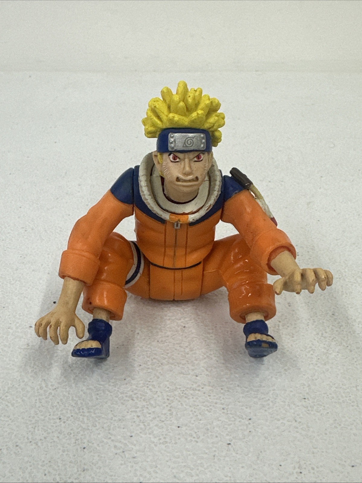 Naruto Uzumaki Action Figure 4&Prime; Masashi Kishimoto Crouch Bounce Toy 2002 READ