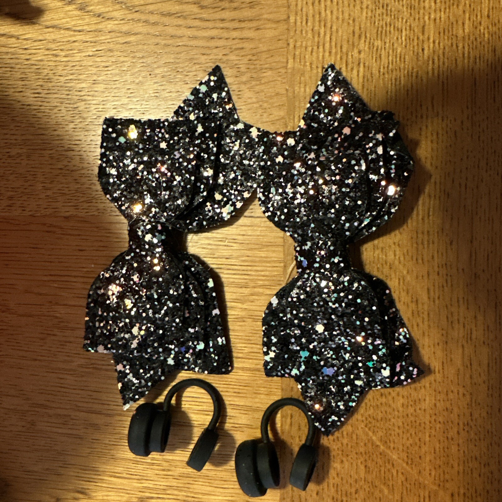 2 PCS Silicone Straw Cover For Cup With 2PCS Cute Glitter Bow Straw Toppers For