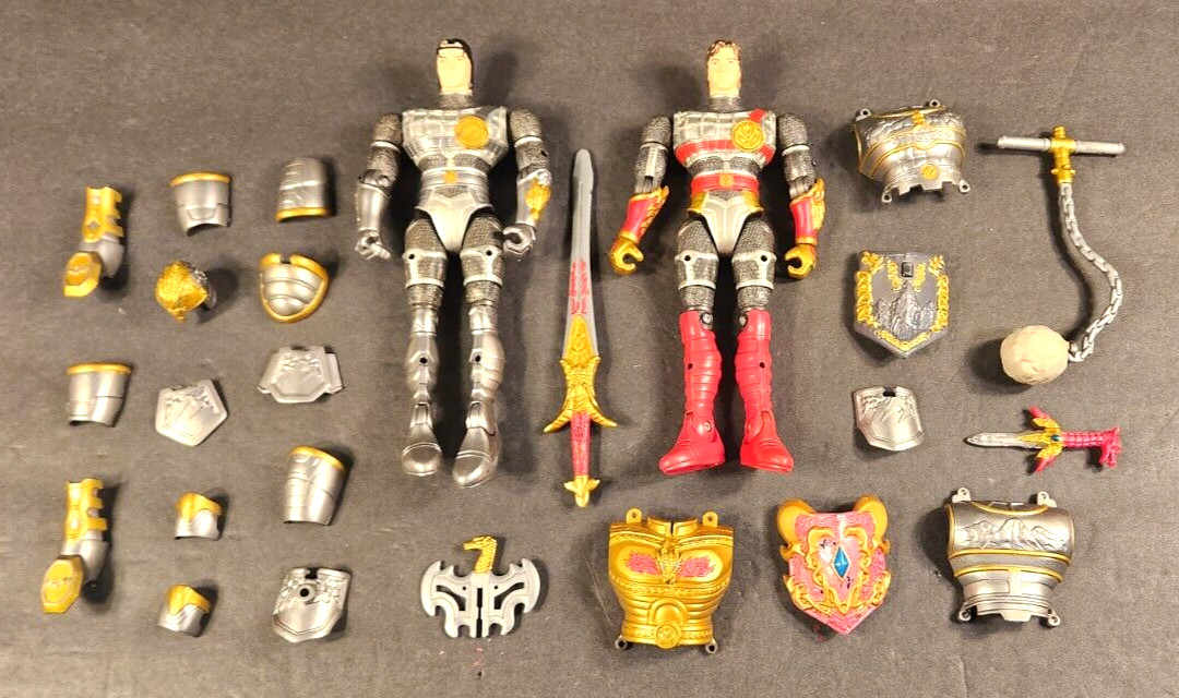 VINTAGE LOT OF 2 1998 BANDAI MYSTIC KNIGHTS OF TIR NA NOG ACTION FIGURES W/EXTRA
