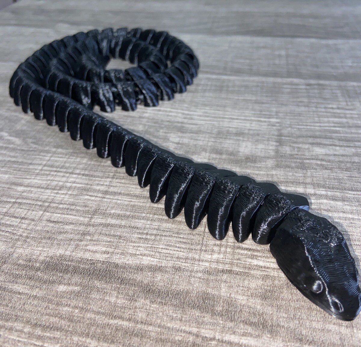 Super Long 3d printed King Kobra Snake Reptile Articulated fidget Toy 30in!