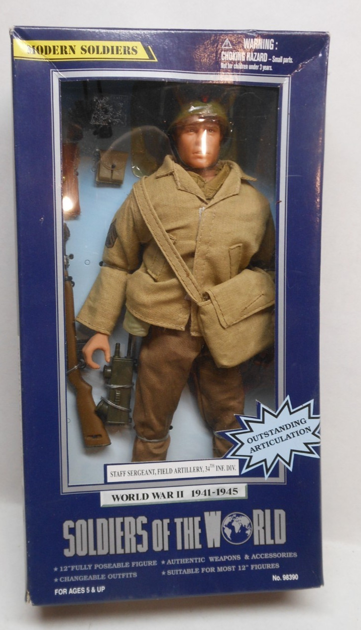 Soldiers of the World WWII Staff Sergeant 98390 12&Prime; Figure 2003 Sealed