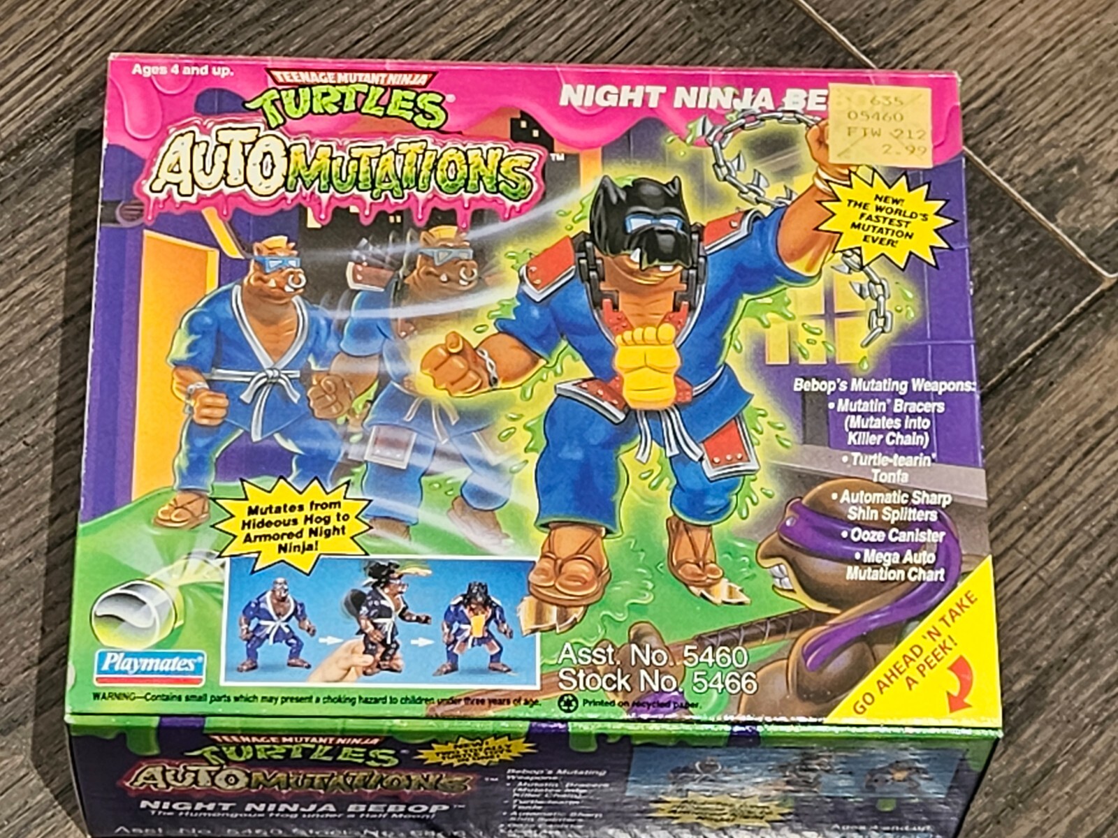 TMNT Teenage Mutant Ninja Turtles AutoMutations NIGHT NINJA BEBOP 1993 PRISTINE!