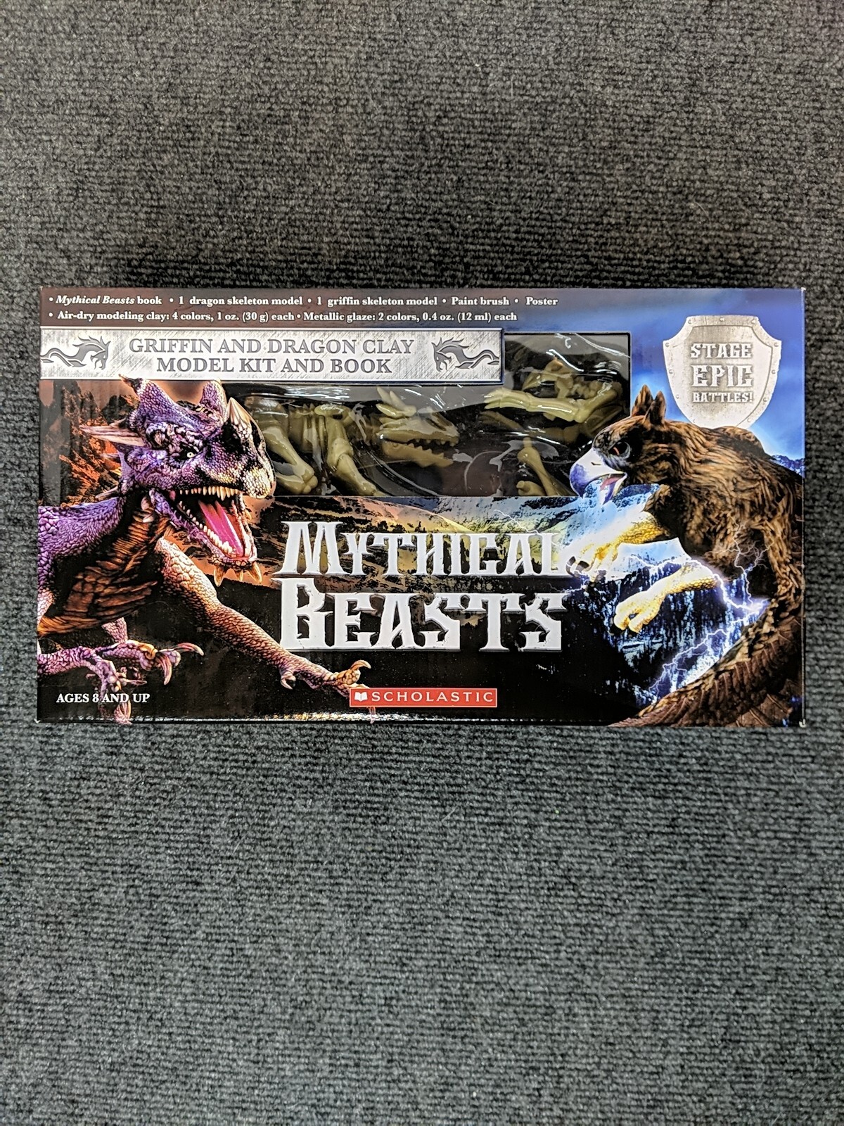 Mythical Beasts Griffin and Dragon Clay Model Kit & Book Scholastic NIB