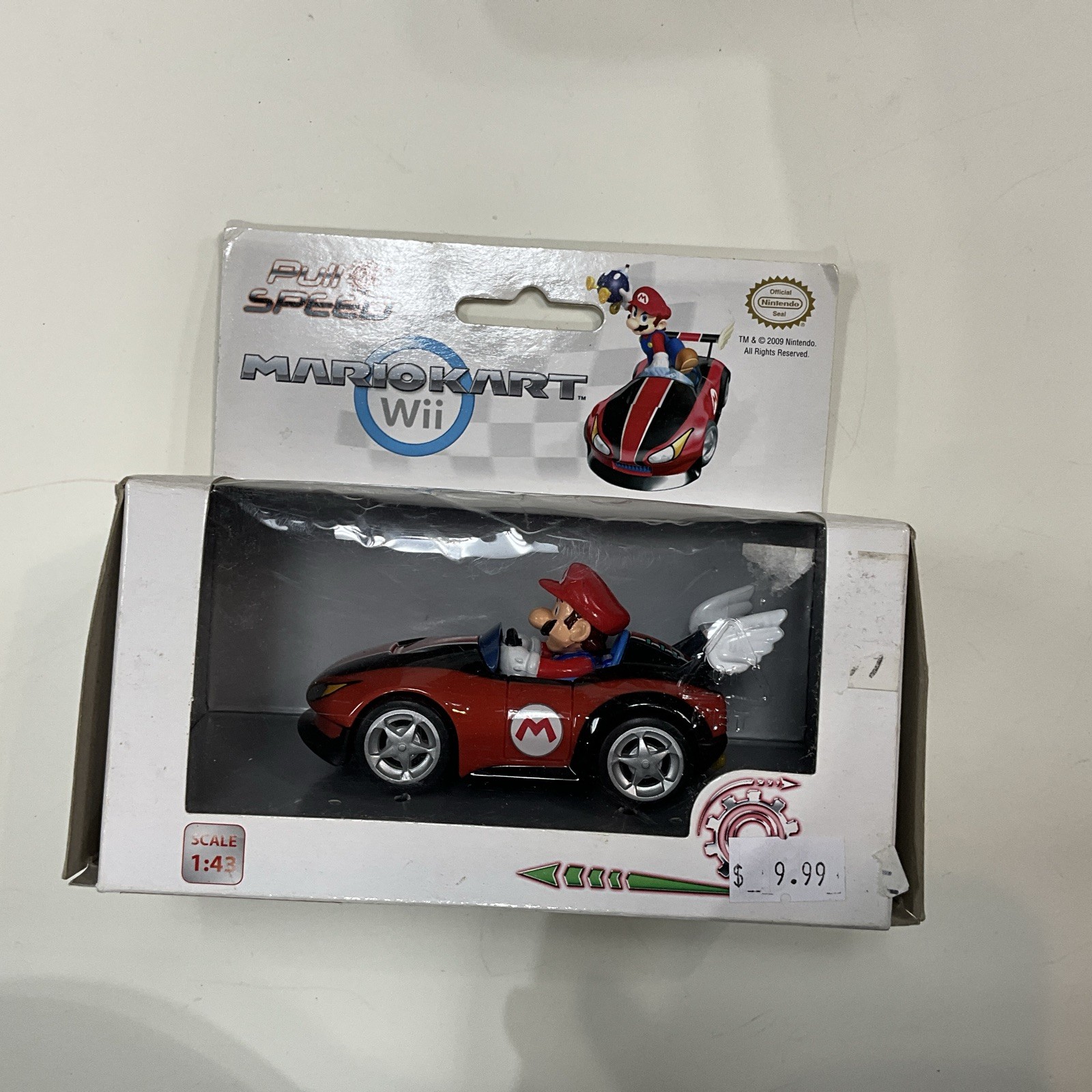 Mario Kart Nintendo Wii 1:43 Scale Pull Speed 2010 Car Figurine Toy SEALED