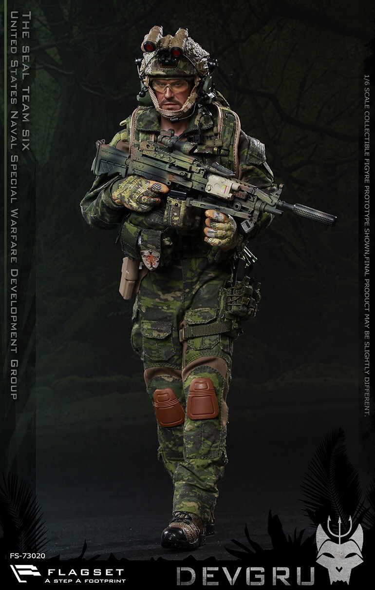 1:6 Flagset DEVGRU Jungle Dagger Multicam Tropic Camo Pistol Ammo Mag Pouch