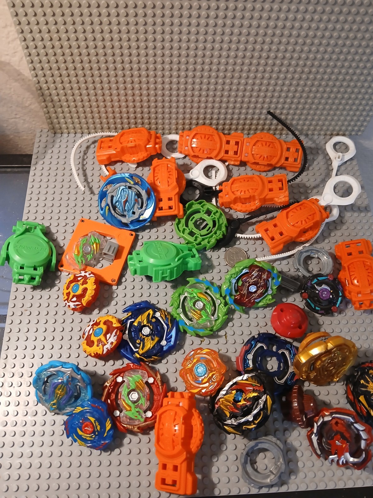 Vintage BEYBLADE HUGE Lot mixed materials see pics some plastic and metal