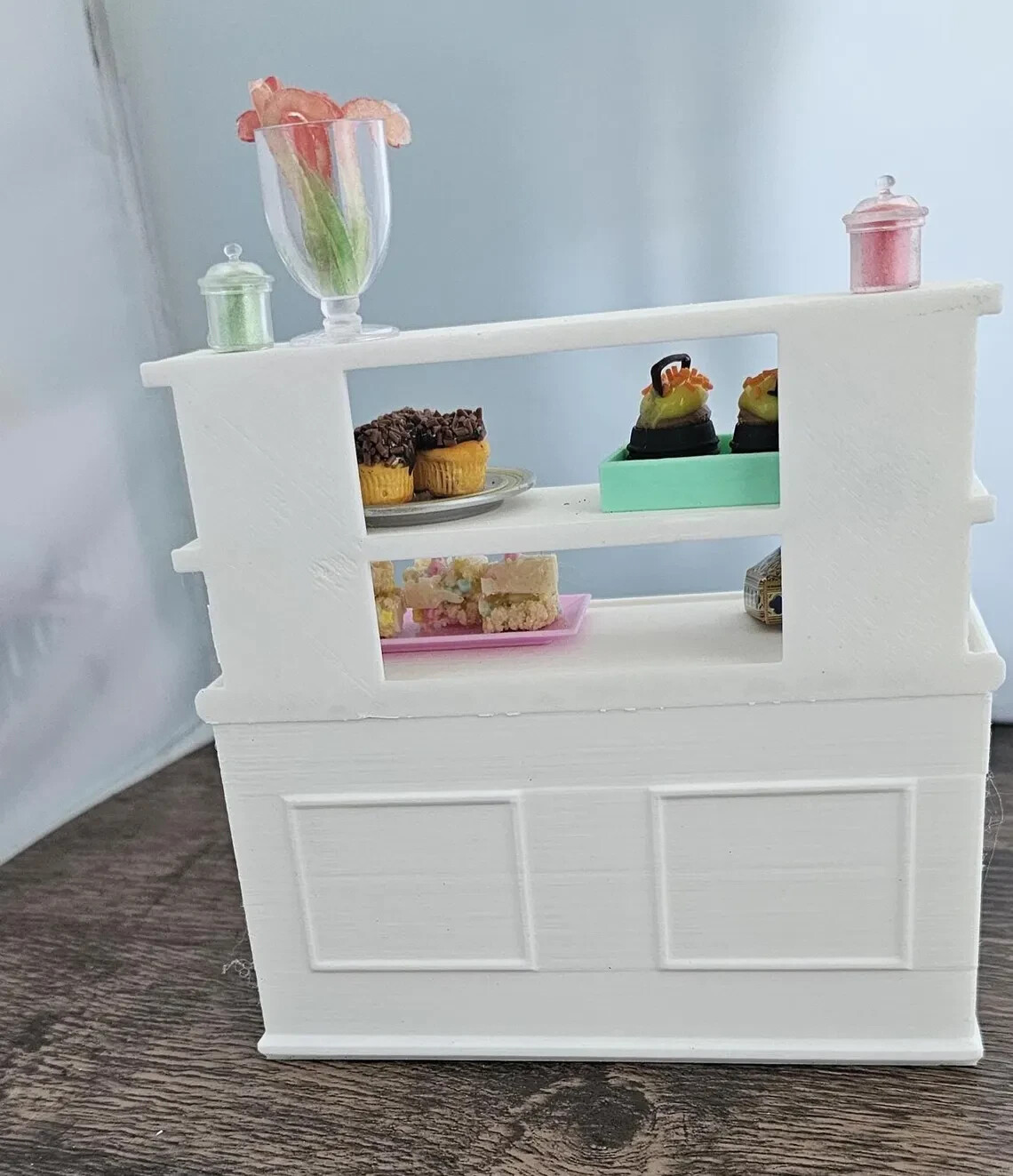 White Bakery Display Case – Kowalski Bakery 1:6 Scale Bake Shop Miniature