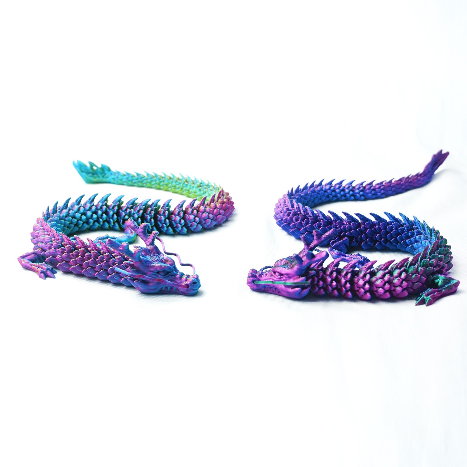 2PCS 12inch 3D Printed Dragon Model,Articulated Animals figure,Toys Home Decor