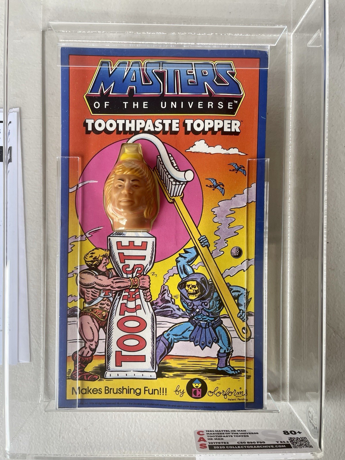 Masters of the universe 1984 HE-MAN Toothpaste topper vintage motu 1983