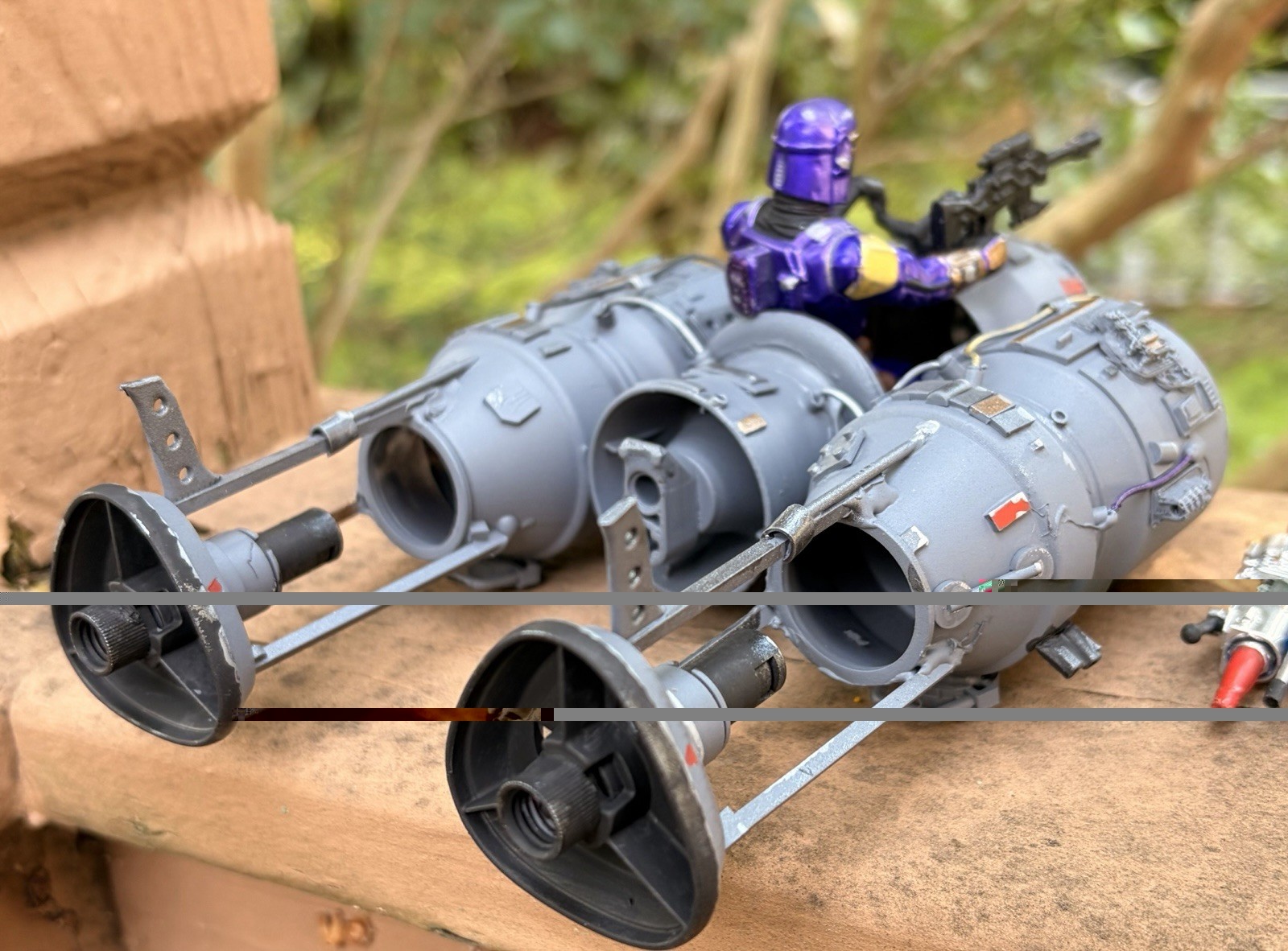 Custom Mandalorian 3.75 Inch With Kenner Style Mini-rig Yy-wing