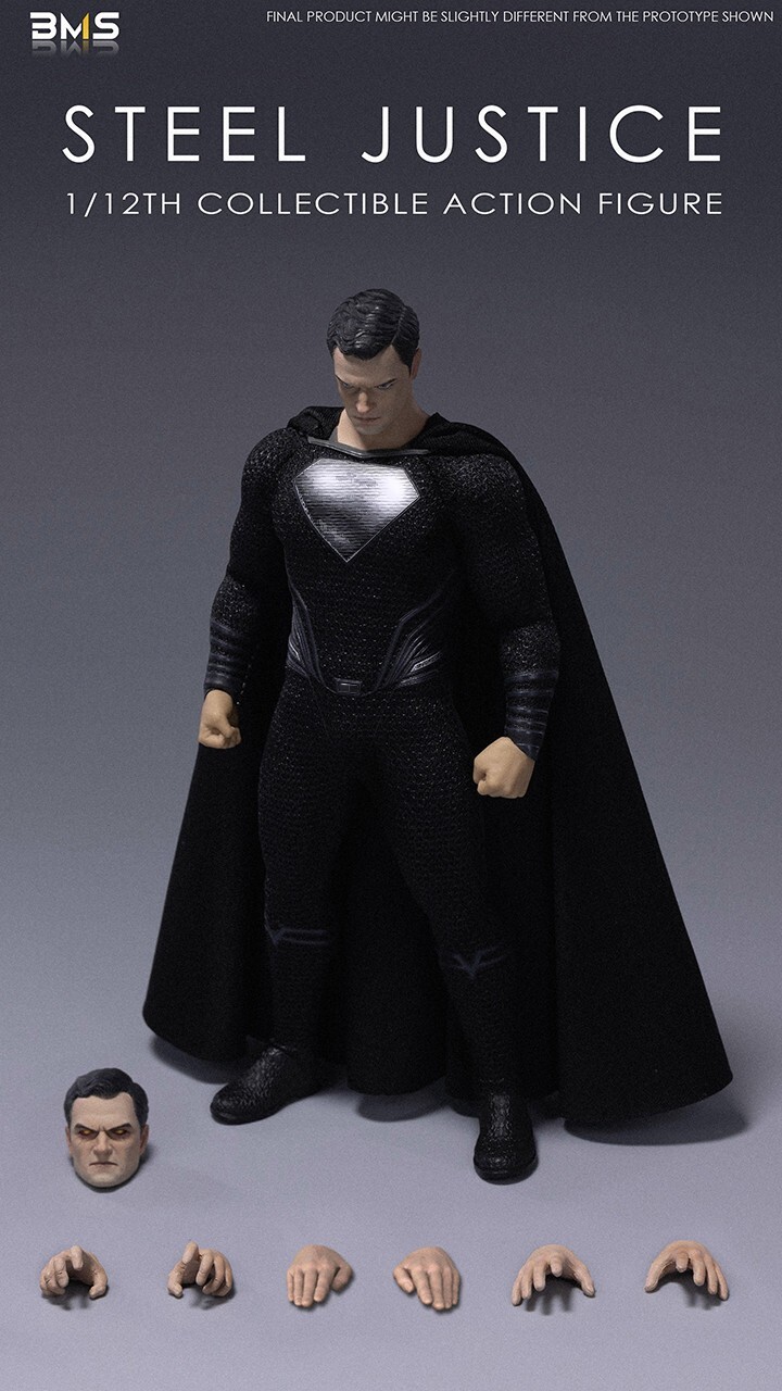 VToys X BMS 6inch 1/12 Steel Justice Snyder Black Suit Scale Figure VSD-BS03002