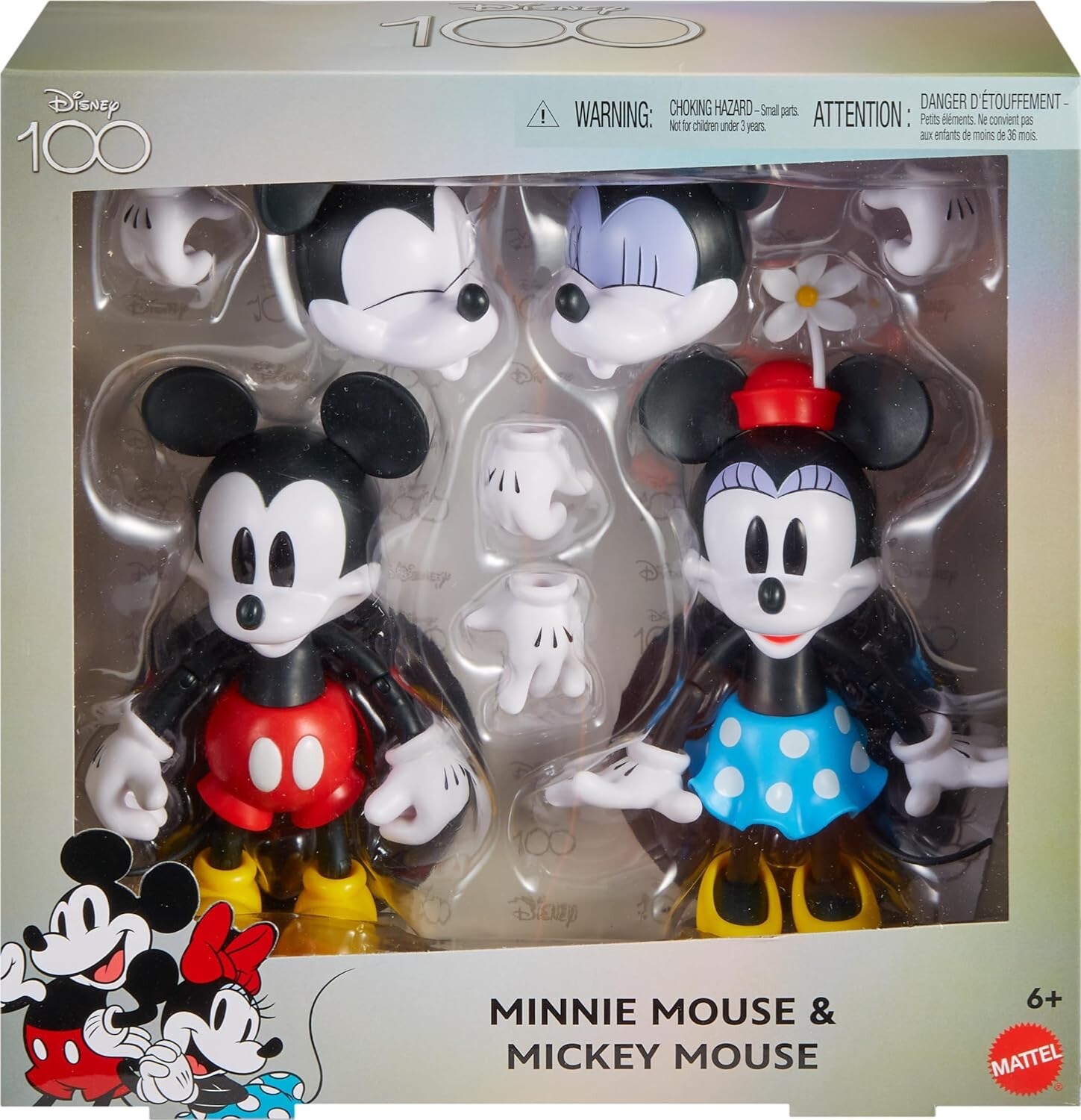 DISNEY 100 YEAR ANNIVERSARY COLLECTIBLE ACTION FIGURES MICKEY & MINNIE MOUSE NEW