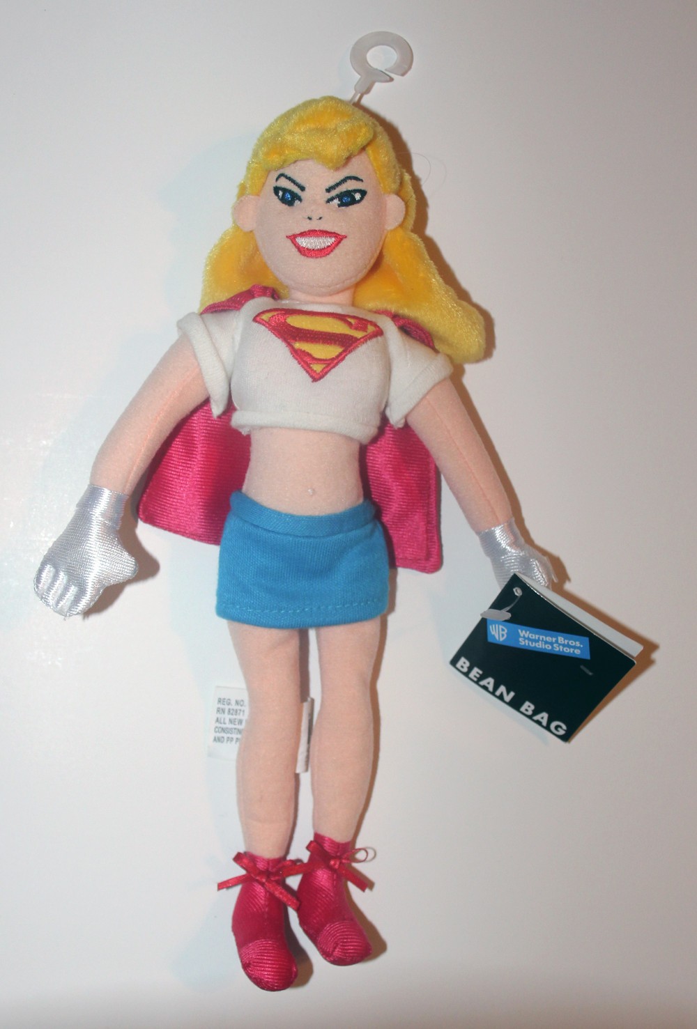 NEW wTags Vintage 1999 WB Warner Bros Store SUPERGIRL Plush Doll Bean Bag Figure