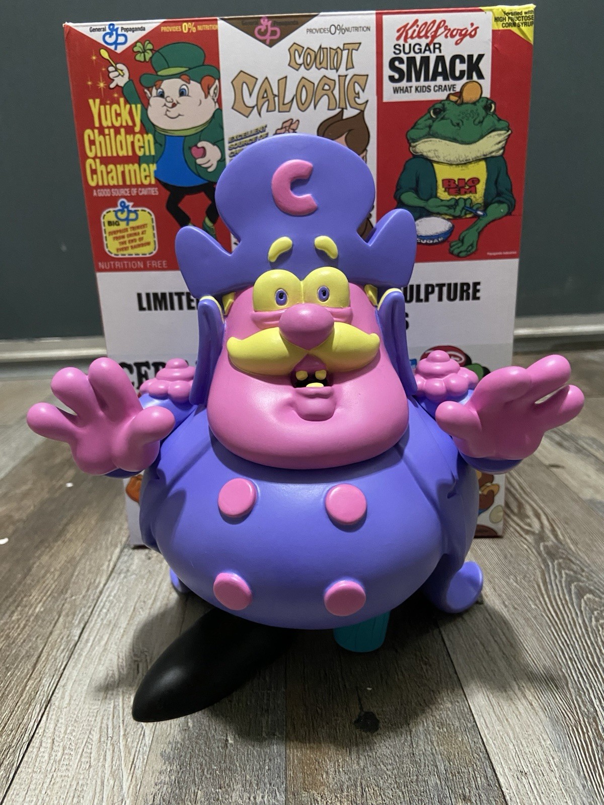 Ron English Popaganda Cereal Killer Cap’n CornStarch 2012 Purple Toy New SIGNED