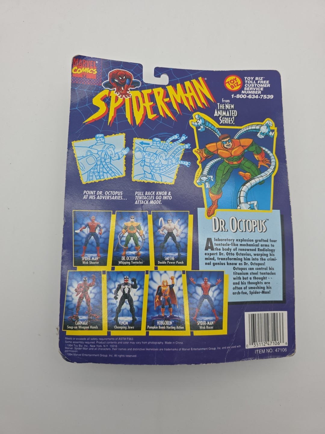 Marvel Entertainment Spider-man Dr. Octopus with Tentacle Whipping Action Figure