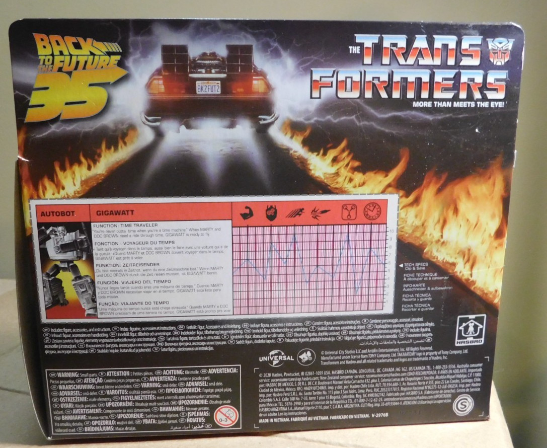 Transformers Back to the Future Mash-Up Delorean Gigawatt 35th Edition Sealed