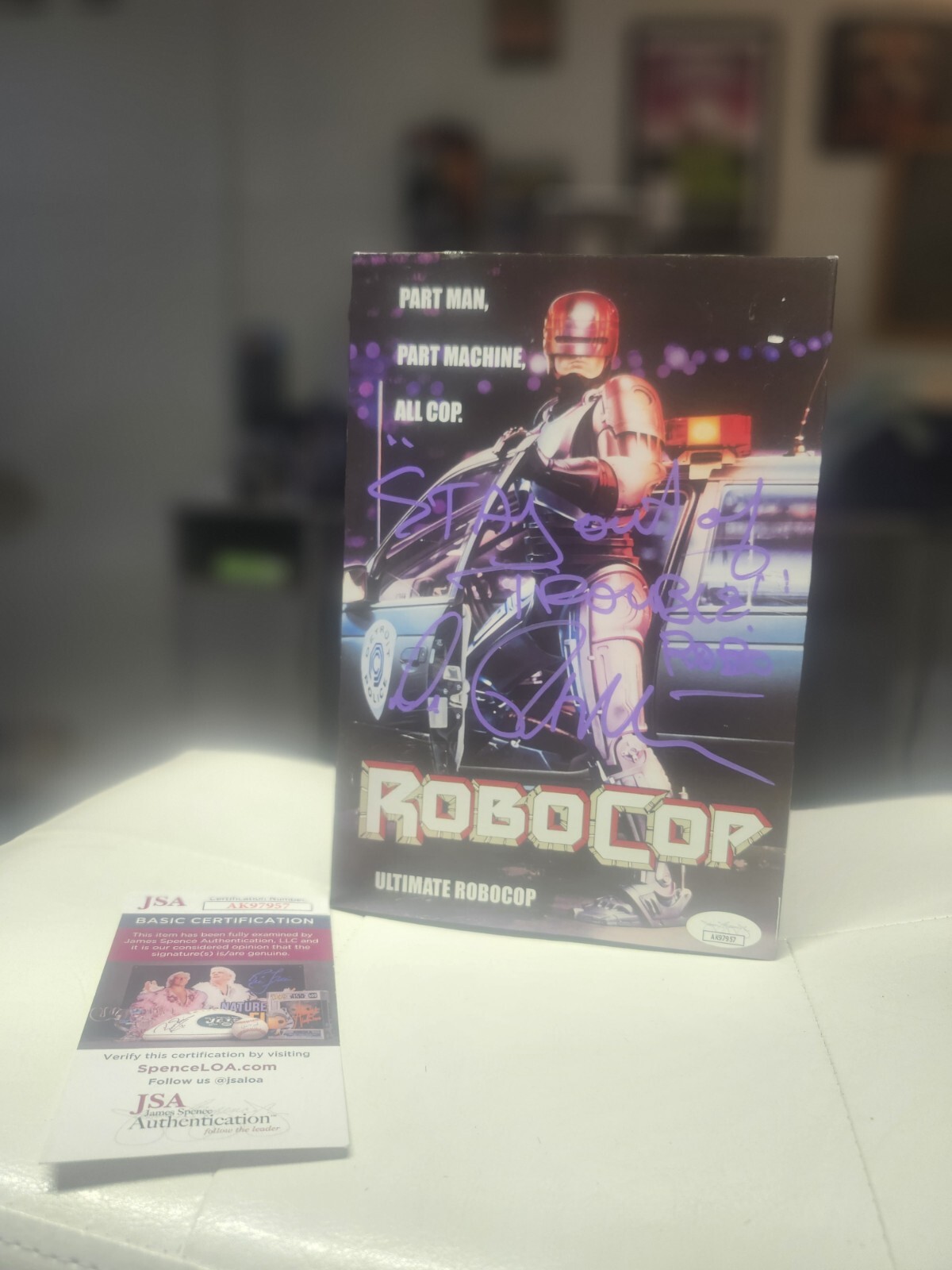 ROBOCOP • PETER WELLER JSA AUTOGRAPH COA • NECA ROBOCOP SERIES