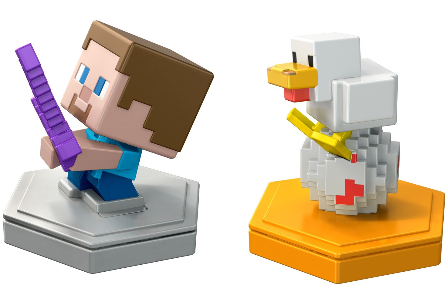 Minecraft Earth Boost Minis Attacking Steve Spawning Chicken/ 6 years and up NEW