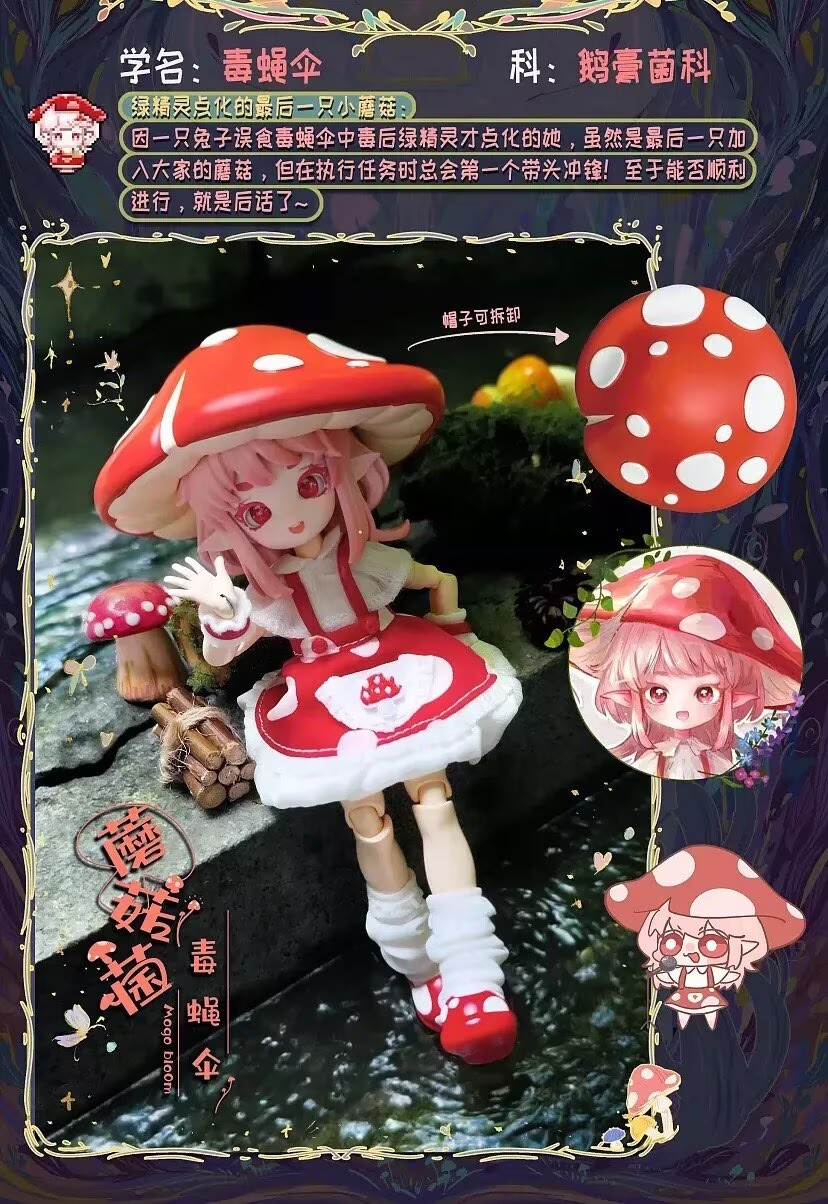 Mushroom Fungus Mogo Bloom Series Blind Box Confirmed BJD Action Figures Toy Hot