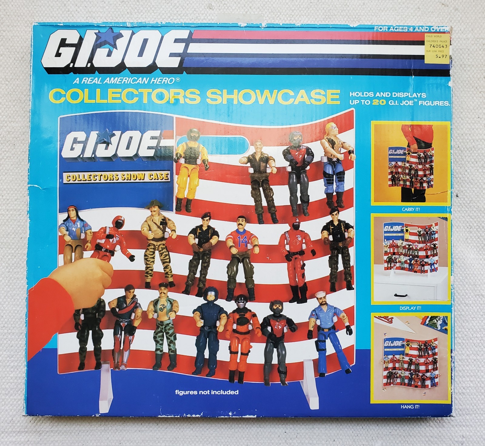 GI Joe 1986 Vintage Collectors Showcase Flag – Complete with stand and clips