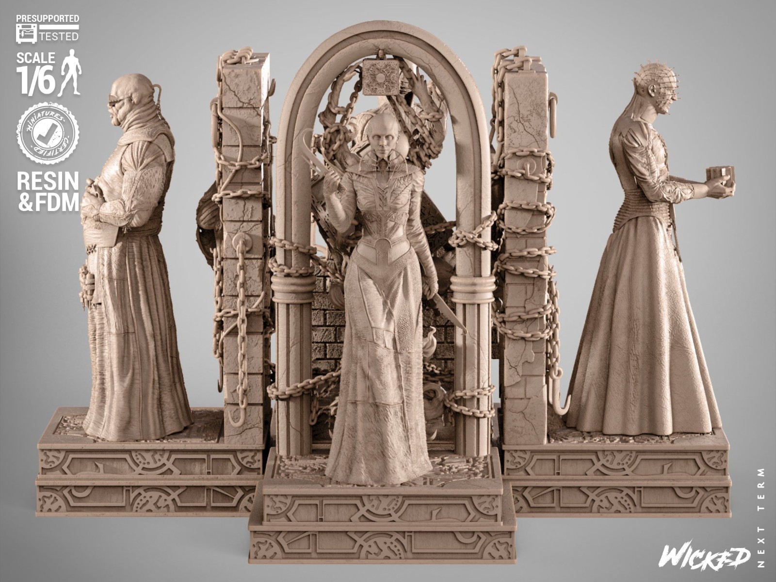 3D Printed Fan Art Hellraiser Diorama by Wicked3d