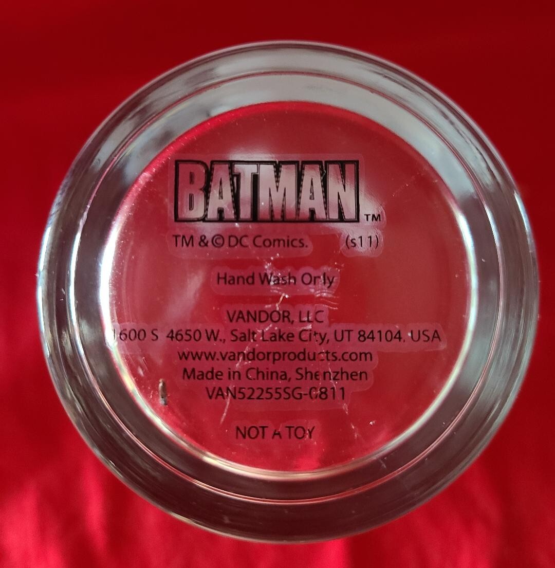 DC COMICS BATMAN DRINKING GLASS SET/2 16OZ VANDOR
