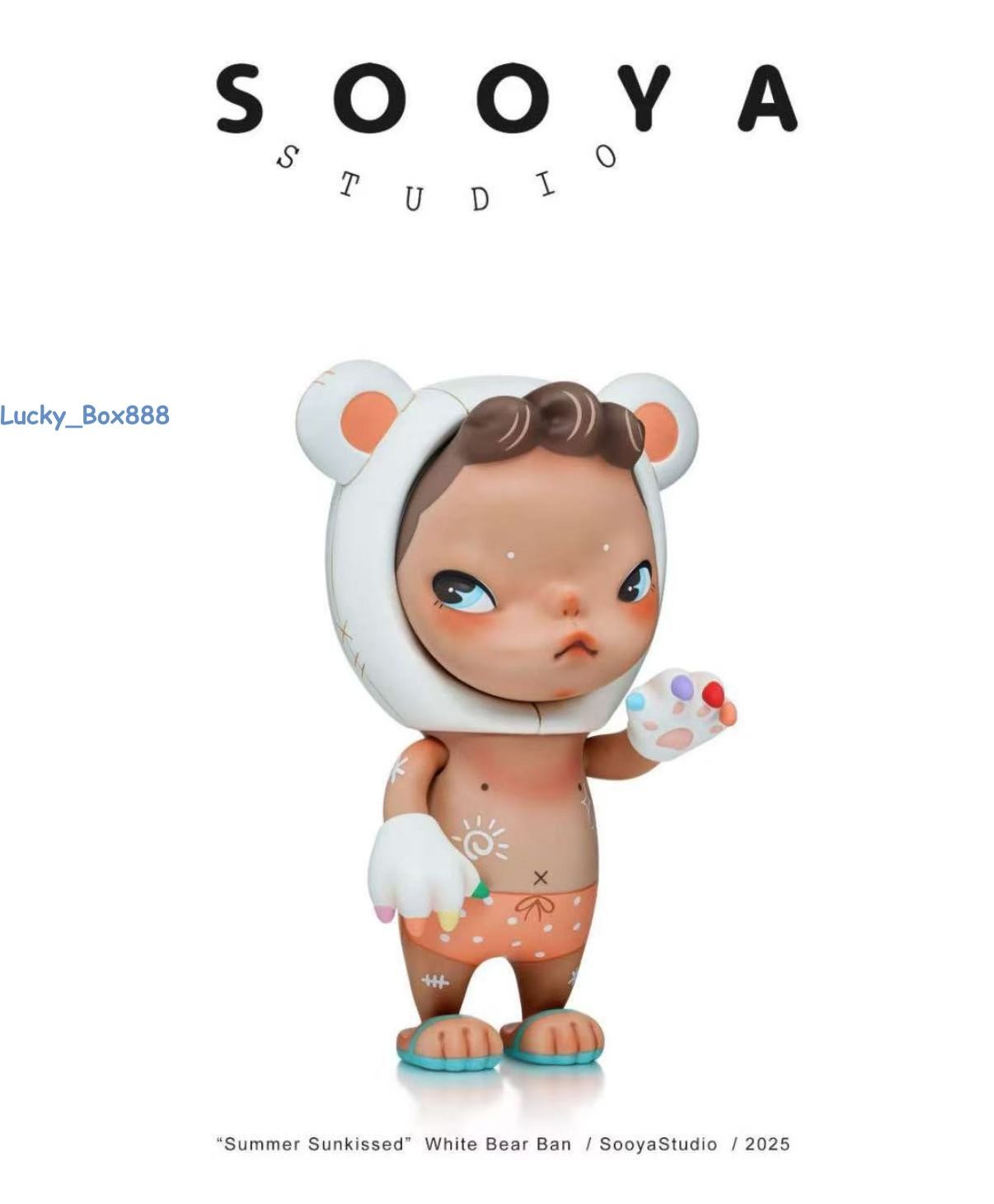 Authentic Sooya « Summer Sunkissed » White Bear Ban Figure Brand New Sealed