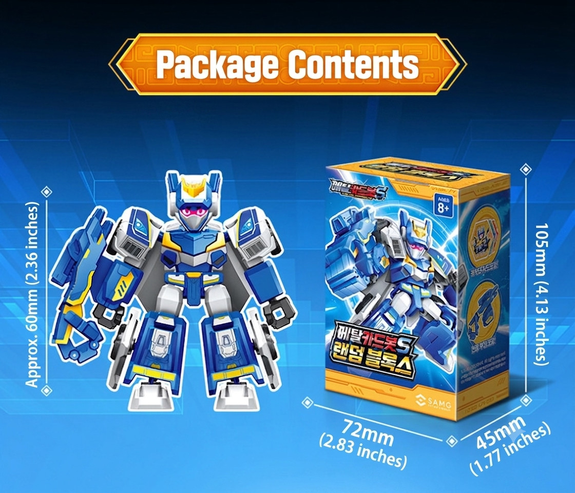 FULL 9 UNITS Metal Cardbot S Random Blocks Blind Box Transforming Robot Korea