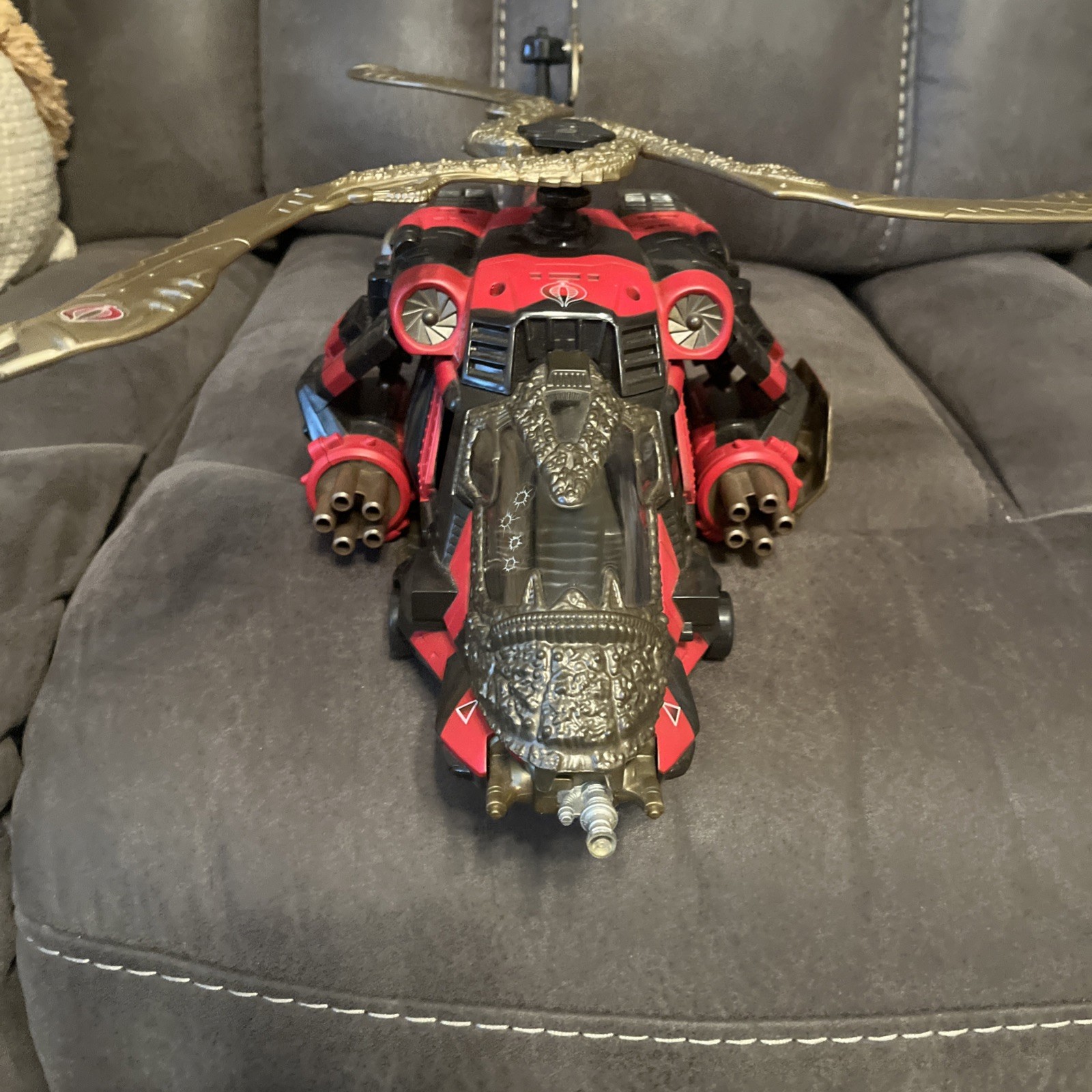 2003 GI JOE Crimson Command Copter w Tomax & Xamot COBRA Spy Troops.