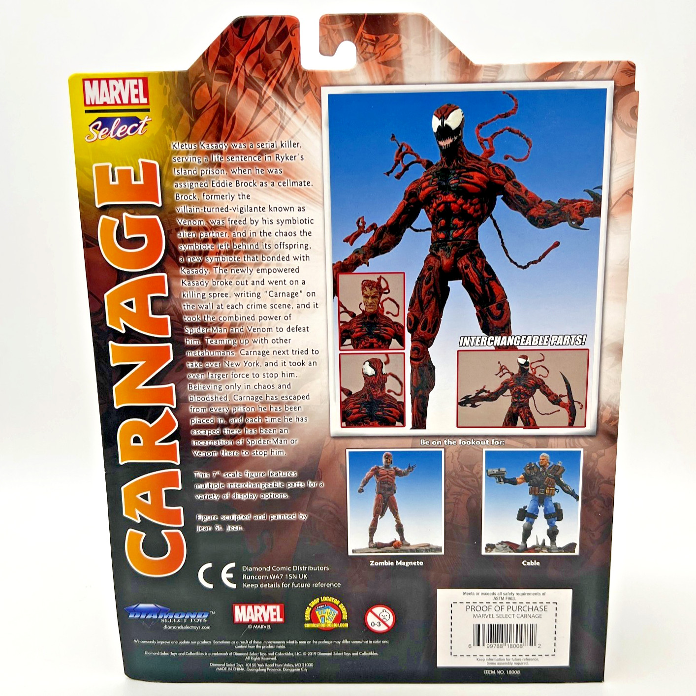 Diamond Select Marvel Comics CARNAGE Collector Edition Action Figure • NEW