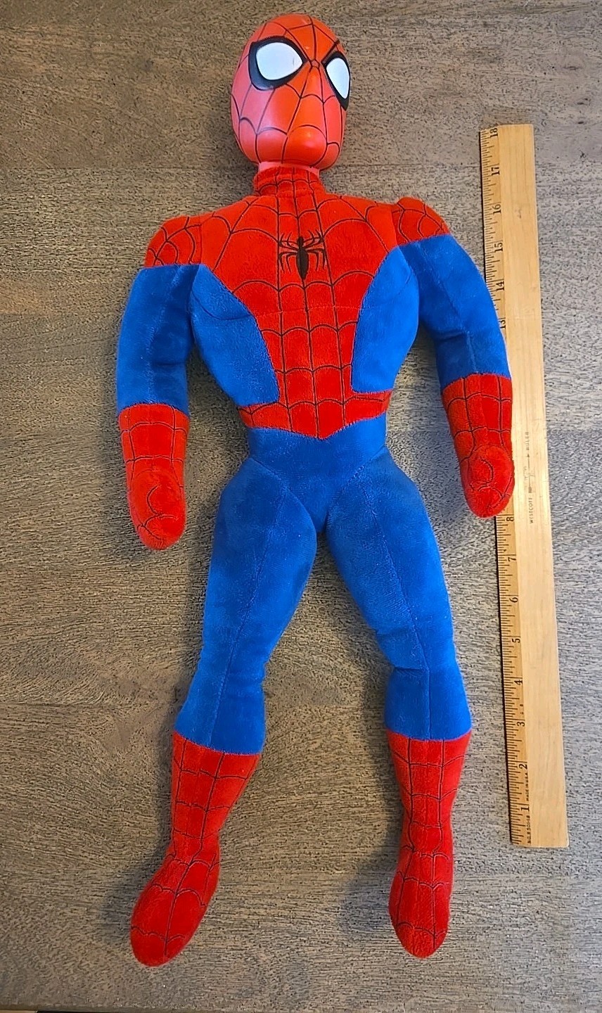 2015 Marvel Spiderman plush doll Talking Plastic Head Action Figure 20” Works