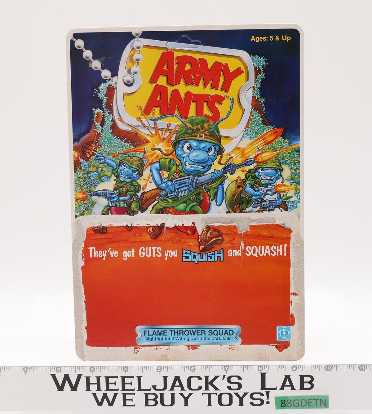 Flame Thrower Squad Army Ants Blue Complete 1987 Hasbro Action Figure Set W/Card