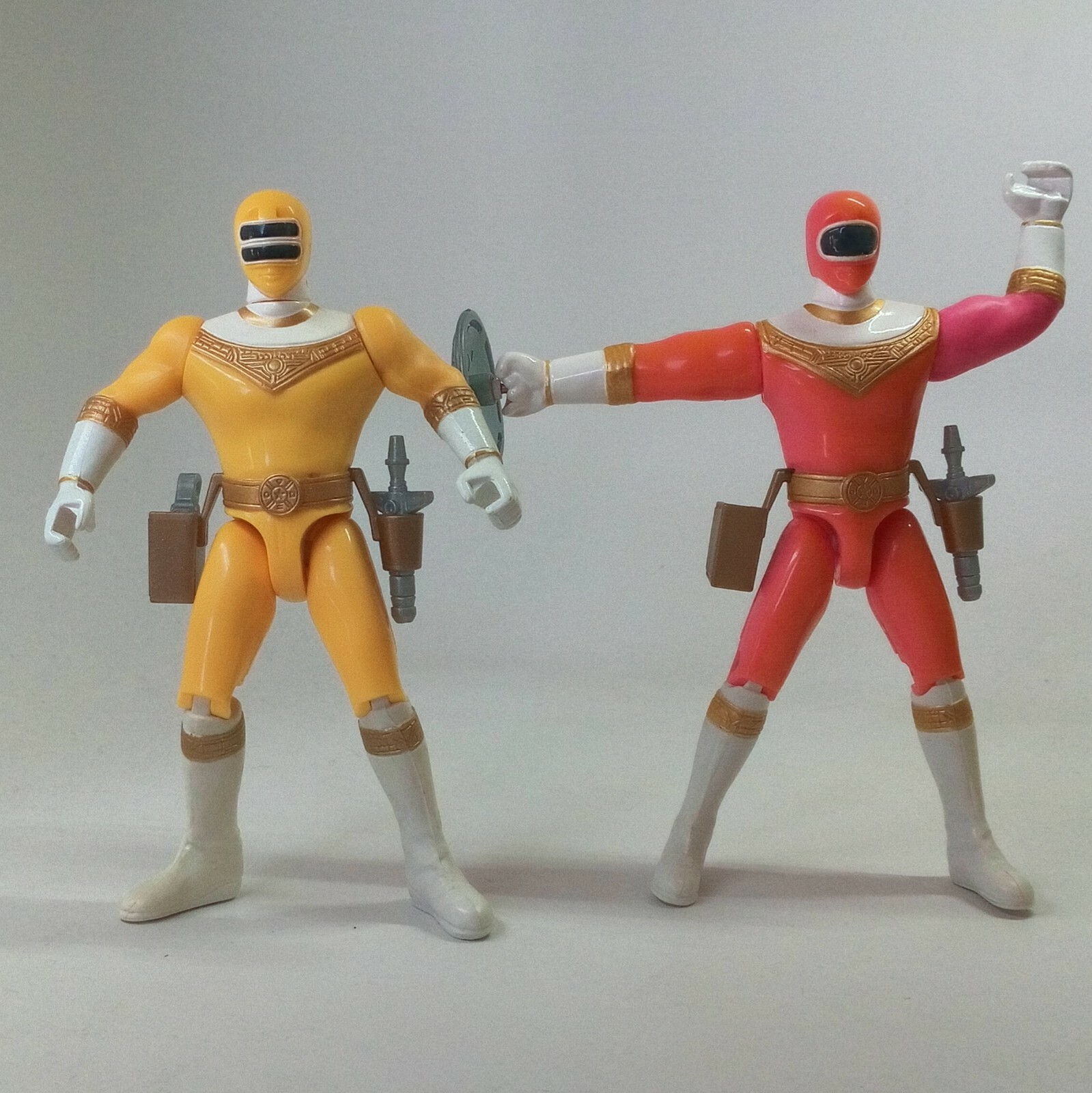 1996 ALL 6 Power Rangers ZEO 5.5&Prime; Action Feature Gold Red Blue Green Pink Yellow