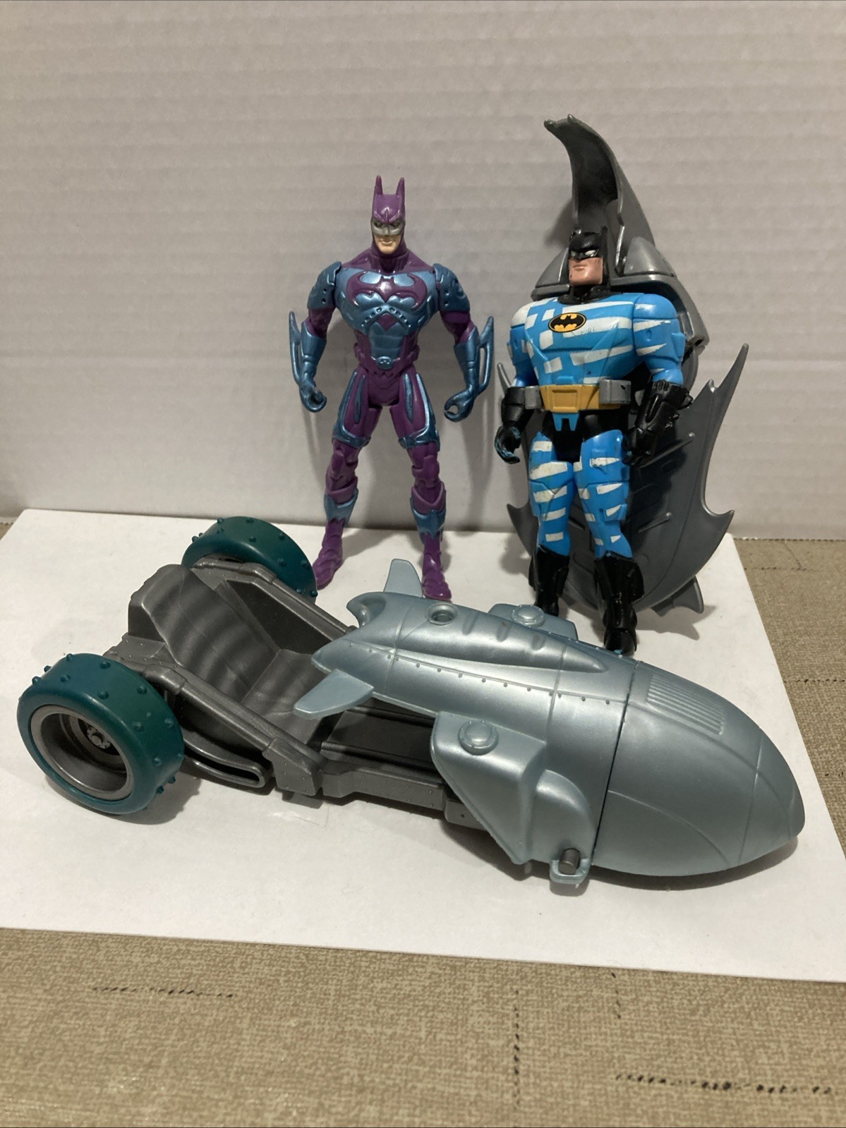 Vintage Batman Toy Bundle Lot Air Assault Car Purple Damage See Photos