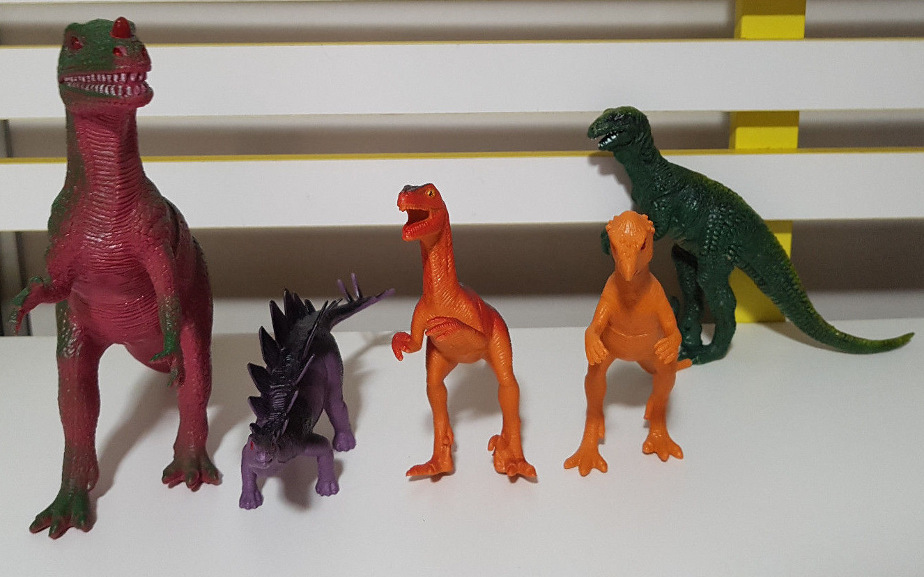 DINO DINOSAUR TYRANOSAURUS REX T REX STEGOSAURUS FIGURINES MIXED LOT KIDS TOY!