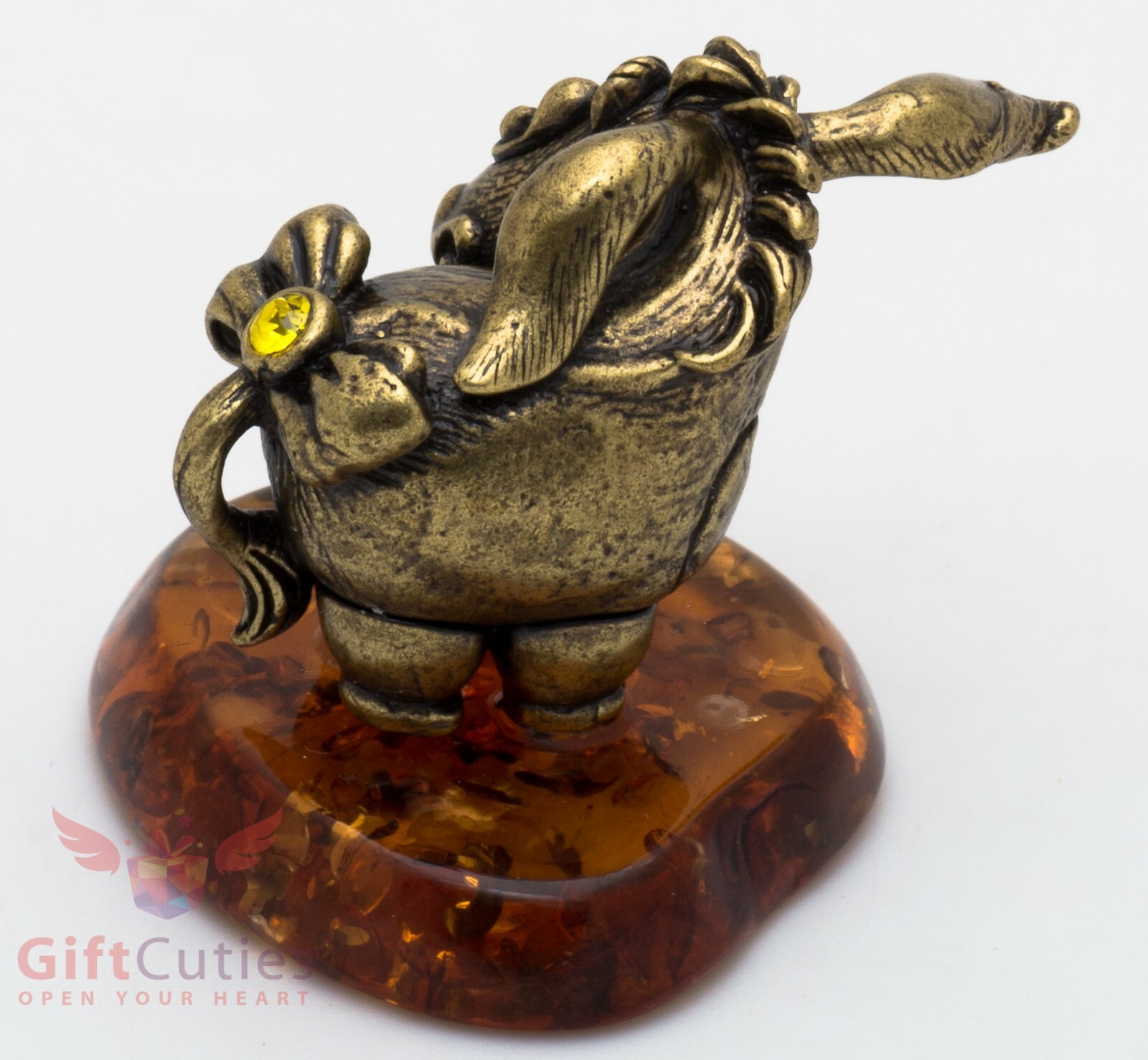 Solid Brass Amber Figurine Winnie the Pooh Eeyore Donkey Ослик Иа IronWork
