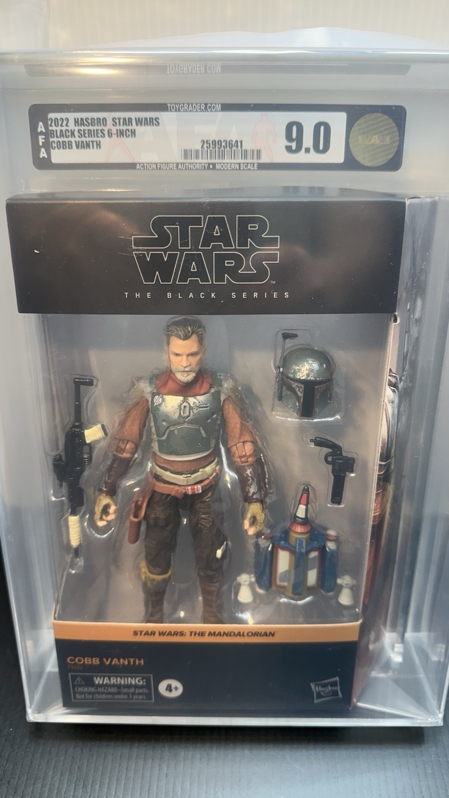 2022 STAR WARS BLACK SERIES 6-INCH COBB VANTH AFA 9.0 Graded Mandalorian MOC MIB