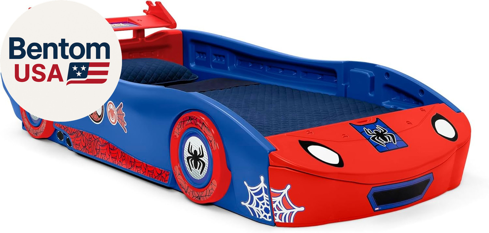 – Spidey and His Amazing Friends Web Crawler Race Car Twin Bed, Blue/Red